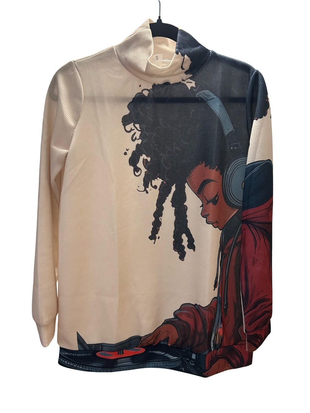 Brand New! Beige Top with DJ Print